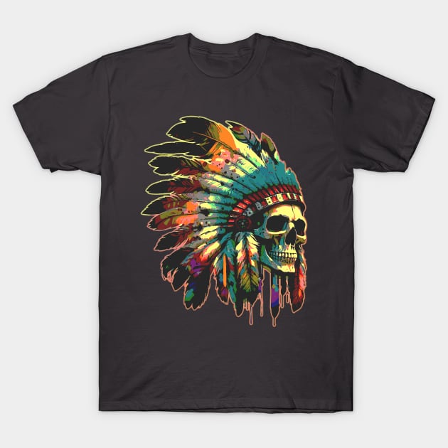 Rising from the Ashes - Feathered Dream Skull T-Shirt by GozuDesigns